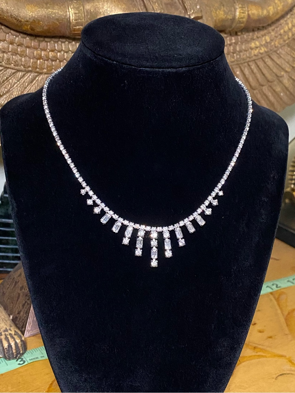 Vintage Crystal Fringe Necklace - Women's Jewelry
